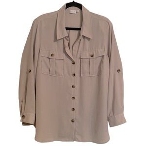 New Directions Long Sleeve Button Down Shirt 2X